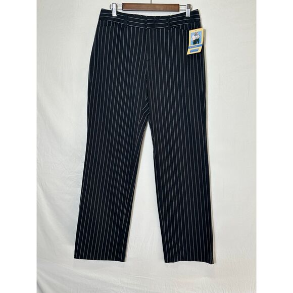 Dockers Women's Pinstripe Metro Dress Pants Size 10 Black Pinstriped Work Office - Picture 2 of 6